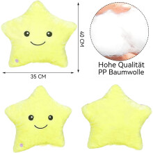 Almofada Twinkle Star, Almofadas Decorativas Fofas para Crianças com Luz Noturna LED que Muda de Cor, Brinquedos de Pelúcia