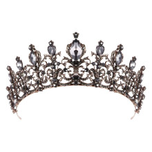 Corona in stile barocco, copricapo da sposa in metallo placcato oro, tiara da donna impreziosita da cristalli, regolabile per occasioni speciali.