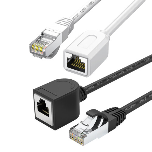 Enhances Stability RJ45 Ethernet Extender Cable Cat6-White 50cm 1