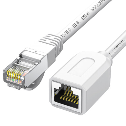 Enhances Stability RJ45 Ethernet Extender Cable Cat6-White 50cm