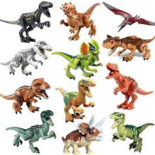 2025 Jurassic Dinosaur Toys, Compatible with Lego, Movable Lower Jaw On Dinosaur Mini Figures Encourages Interactive Learning And Storytelling