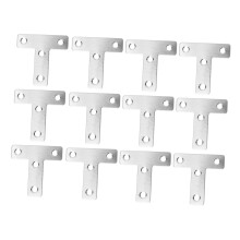 Stainless Steel Corner Brackets, T Shaped Right Angle, 20 Pack, Desk Fastening, Corrosion Resistant, Fits Most Desks