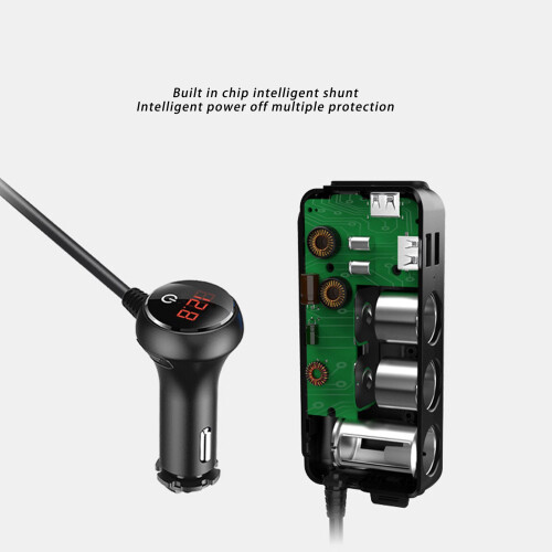 Multi-Function Car Cigarette Lighter Adapter 3 USB QC3.0 120W 2