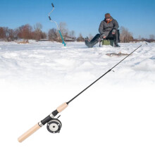 Vielseitiges 65 cm Eisfischerei-Set: Tragbarer Glasfaser-Rute & Metalstreamrolle