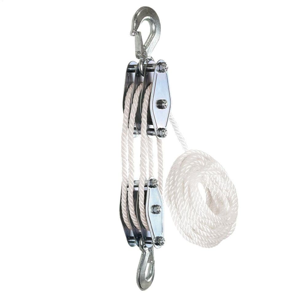 Pulley System, Block And Tackle, Heavy Duty Steel Roller Pulley, 2200 Lb Break Strength, Ideal For Lifting Items 9365049053426