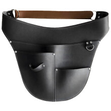 Garden tool bag made of leather, adjustable waist, waterproof utility belt with multiple pockets