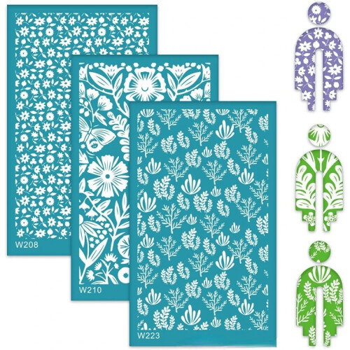 Screen Printing Set, Polymer Clay, Reusable, Kit for Printing on Clay, Style 19 2