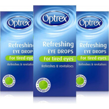 3x Optrex Eye Drops for Tired Eyes Refreshes Soothes Revitalises Comfort 10ml