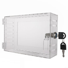 Thermostat Lock Box with 2 Keys, Transparent Acrylic Thermostat Protective Case, Thermostat Guard Box for Restaurants, Wall AC Panel, School.