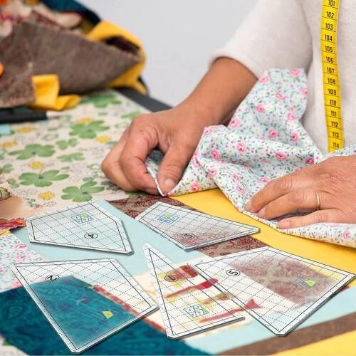 5Piece Quilt Template Set, Sewing Machine Ruler, DIY Hand Patchwork Quilt Ruler, Quilt Templates, Square Templates Ref: 1718 1
