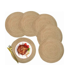 Stylish Heat-Resistant Placemats, Braided Placemats 15 Inch Round Washable Non-Slip Nordic Style Table Mats Set for Rectangular, Round And Oval Tables