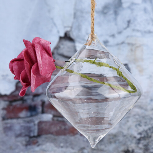 Γυάλινο Terrarium σε σχήμα καρδιάς για υδροπονικά φυτά, κρεμαστό υδροπονικό βάζο με 2