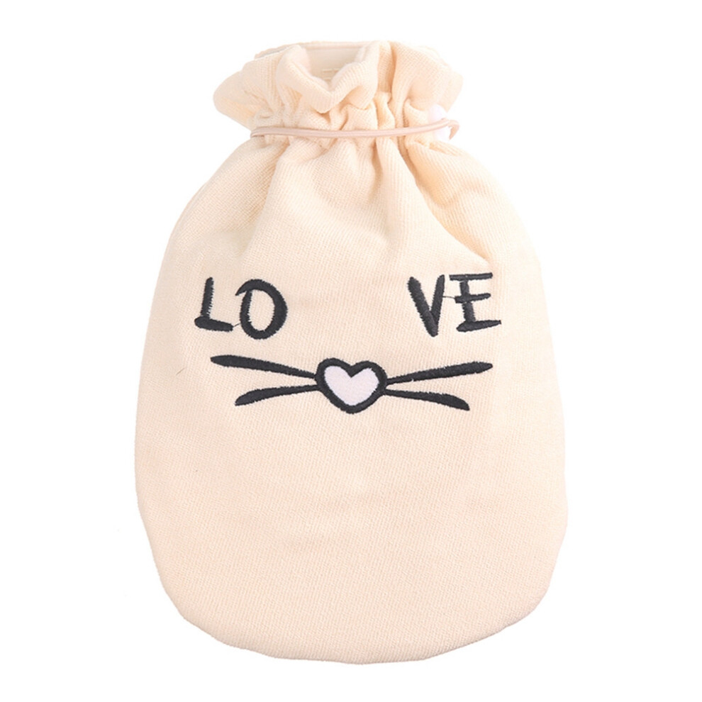 Reusable Hand Warmer Bag with Double Cloth Cover Electric Hot Water Bottle Cute Cartoon Animal Pattern Warm Bag for Feet Hands Stomach Use