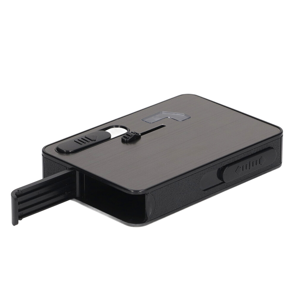 Black Usb Rechargeable Cigarette Case With Lighter, 50Mah