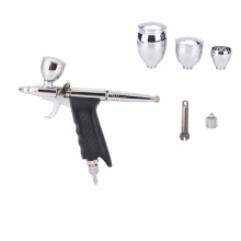 Dobbeltvirkende airbrush-sett, presisjonsairbrushpistol med flere dysestørrelser, justerbar forstøvningsstørrelse og tyngdekraftsmatingsdesign for