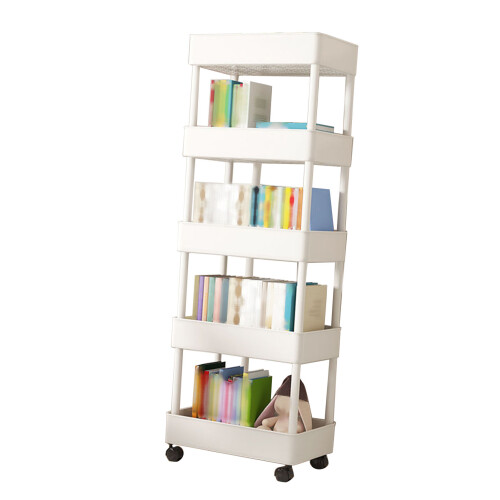 Adjustable Layer Storage Cart With Lockable Wheels, Rolling Storage Cart 5 Tier Organizer Mobile Shelving Unit Spacious Storage Solution Sturdy And La 1