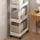 Adjustable Layer Storage Cart With Lockable Wheels, Rolling Storage Cart 5 Tier Organizer Mobile Shelving Unit Spacious Storage Solution Sturdy And La 7
