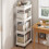 Adjustable Layer Storage Cart With Lockable Wheels, Rolling Storage Cart 5 Tier Organizer Mobile Shelving Unit Spacious Storage Solution Sturdy And La 8