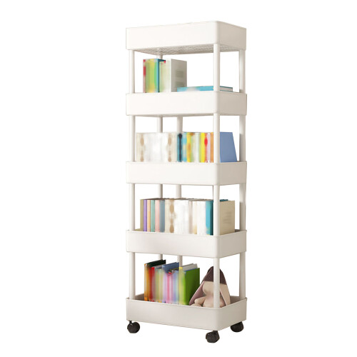 Adjustable Layer Storage Cart With Lockable Wheels, Rolling Storage Cart 5 Tier Organizer Mobile Shelving Unit Spacious Storage Solution Sturdy And La 2