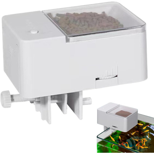 Automatic Fish Feeder with Timer, Battery Operated Aquarium Auto Feeder, 4 Intervals Adjustable Portion 1