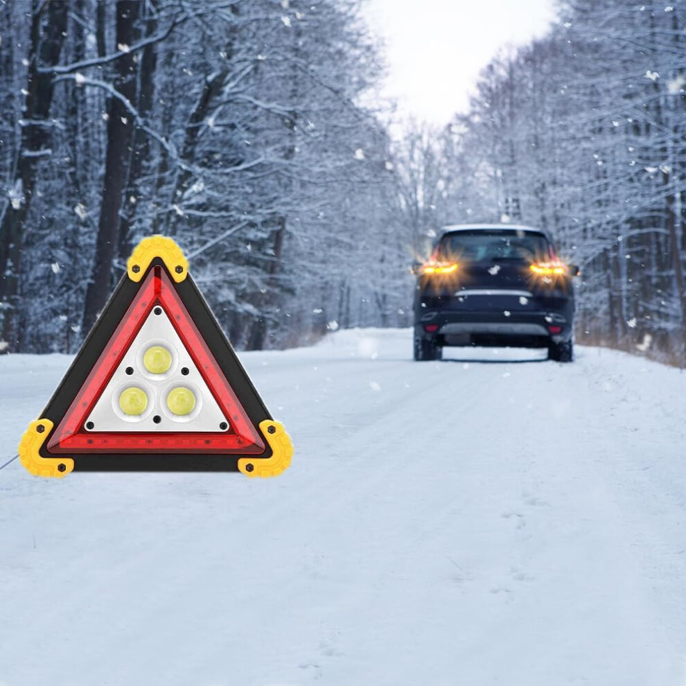 Emergency Warning Triangle Waterproof Rechargeable Led Triangles With Adjustable Base, Portable Road Flares With Power Bank Function For Light 9128293438667