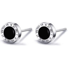 Anlaufgeschützte Ohrstecker mit Zirkonia und römischen Ziffern, Ohrstecker aus Sterlingsilber, hypoallergenes Material für Damen und Herren, tolle