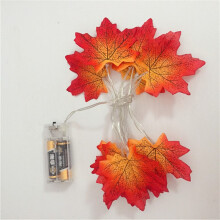 Fall Garland Lights with Maple Leaves, Battery Operated Fall Garland Lights 2 Lighting Modes Waterproof LED String Light for Indoor Outdoor Decor,