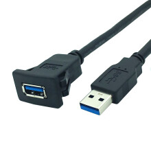 Auton sisäpaneelin kiinnityskaapeli, uppoasennettava USB3.0-jatkokaapeli vedenpitävällä rakenteella, kullatut lukitusliittimet ja punottu