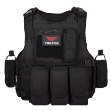Adjustable Tactical Airsoft Training Vest for Camping, Fishing, Hunting | One Size Black, Durable Material