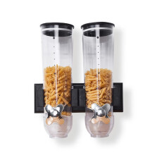Wall Mounted Double Dry Food Dispenser for Cereal, Cornflakes, and Sweets