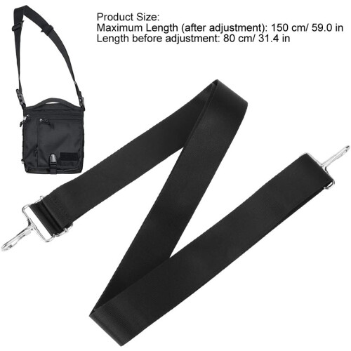 Elastic Nylon Belt Adjustable Shoulder Bag Replacement Strap Black 150 cm 1