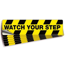6pcs Watch Your Step Floor Decal Sticker Premium Self-adhesive Vinyl, Laminated Non-slip, Waterproo