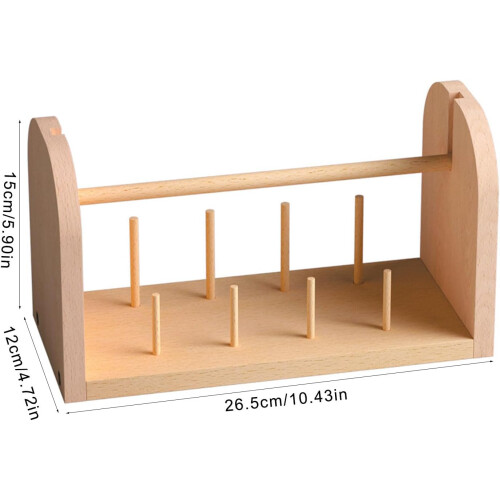 9 Spools Wooden Thread Holder Spool Rack Thread Organizer for Embroidery Sewing Thread 2