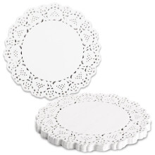 Vin Beauty 150 Paper Doilies - 6.5 inch White Lace Round Disposable Doilies for Buffet, Cake, Fried Food, Party, Wedding Tableware Decoration
