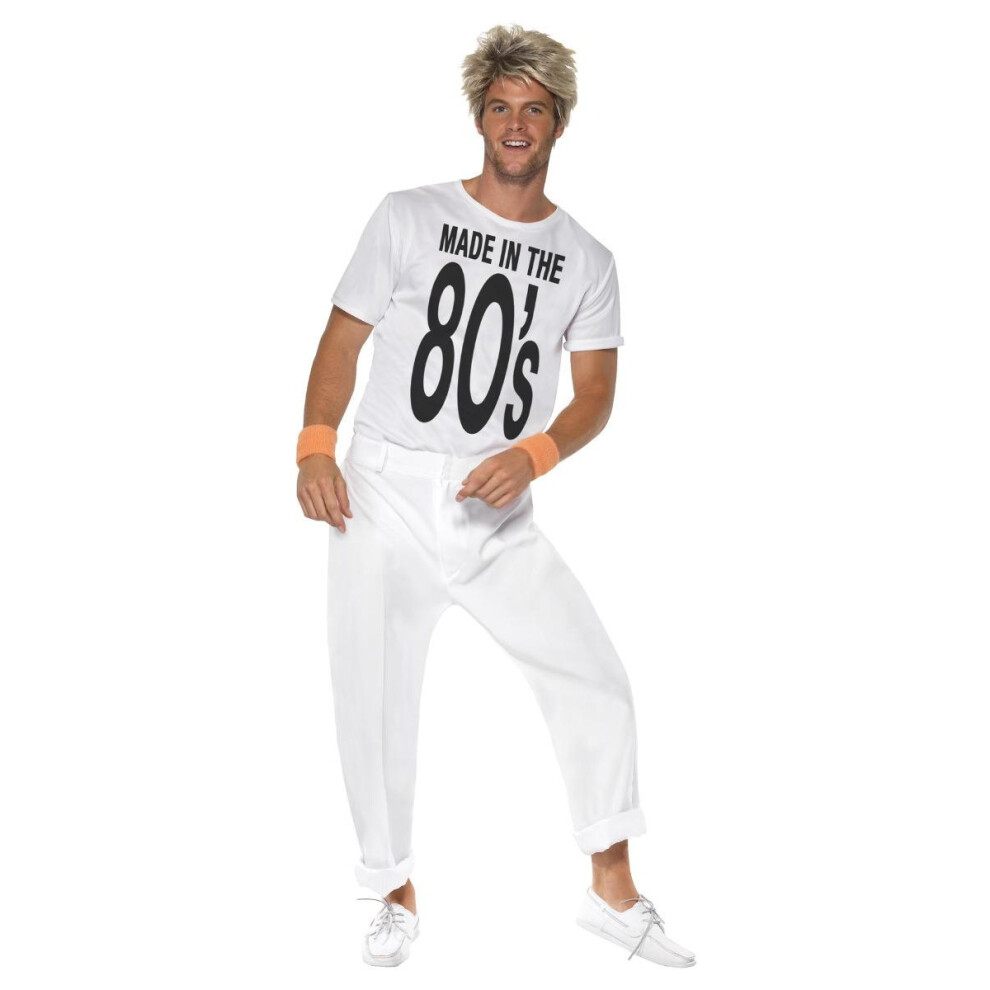 Smiffy's (M R, ) Unisex Adult Made In 80S Costume Set White/Black