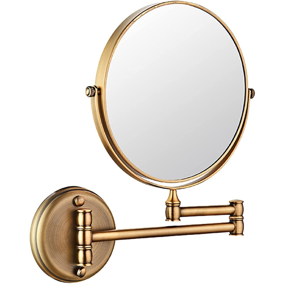 Silver Wall Mounted Makeup Mirror, 8 Inch Doublesided, 360 Rotatable, 5X