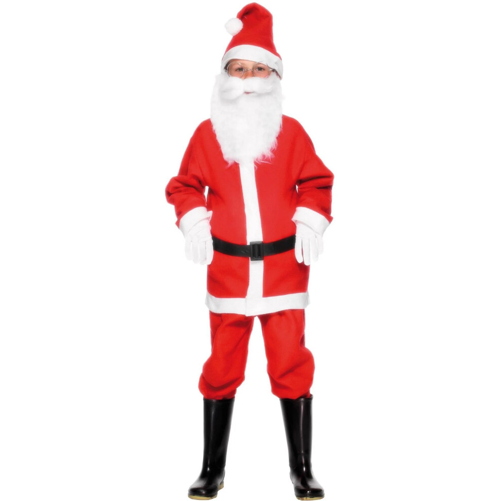 Smiffy's (7-9 Years, ) Boys Santa Costume Set Red/White