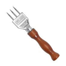 Heavy Duty ThreePronged Ice Pick with Wooden Handle for Cocktails, Bartending and Ice Sculpting