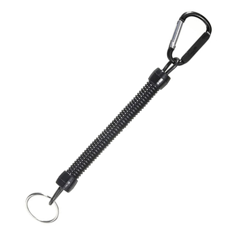Outdoor Security Gear Tool Spring Elastic Rope Fishing Lanyards With Carabiner, Anti-Lost Keychain For Camping And Fishing 9412369314956