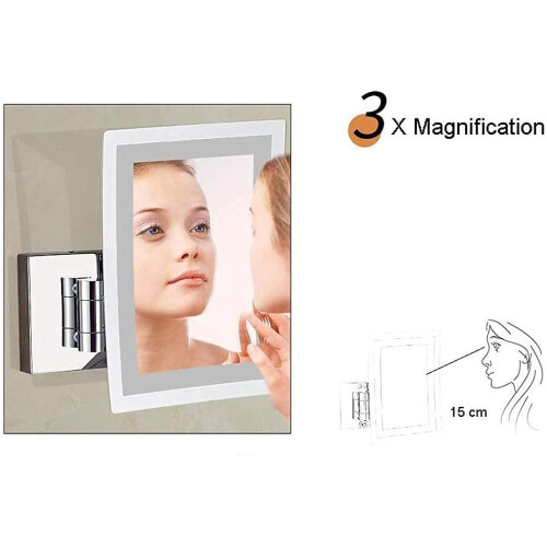Makeup Mirror WallMounted, HD Fill Light Foldable LED Vanity Mirror 2