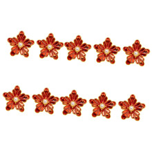 10 stuks bloem manchetknopen metalen knop decoratieve-rood