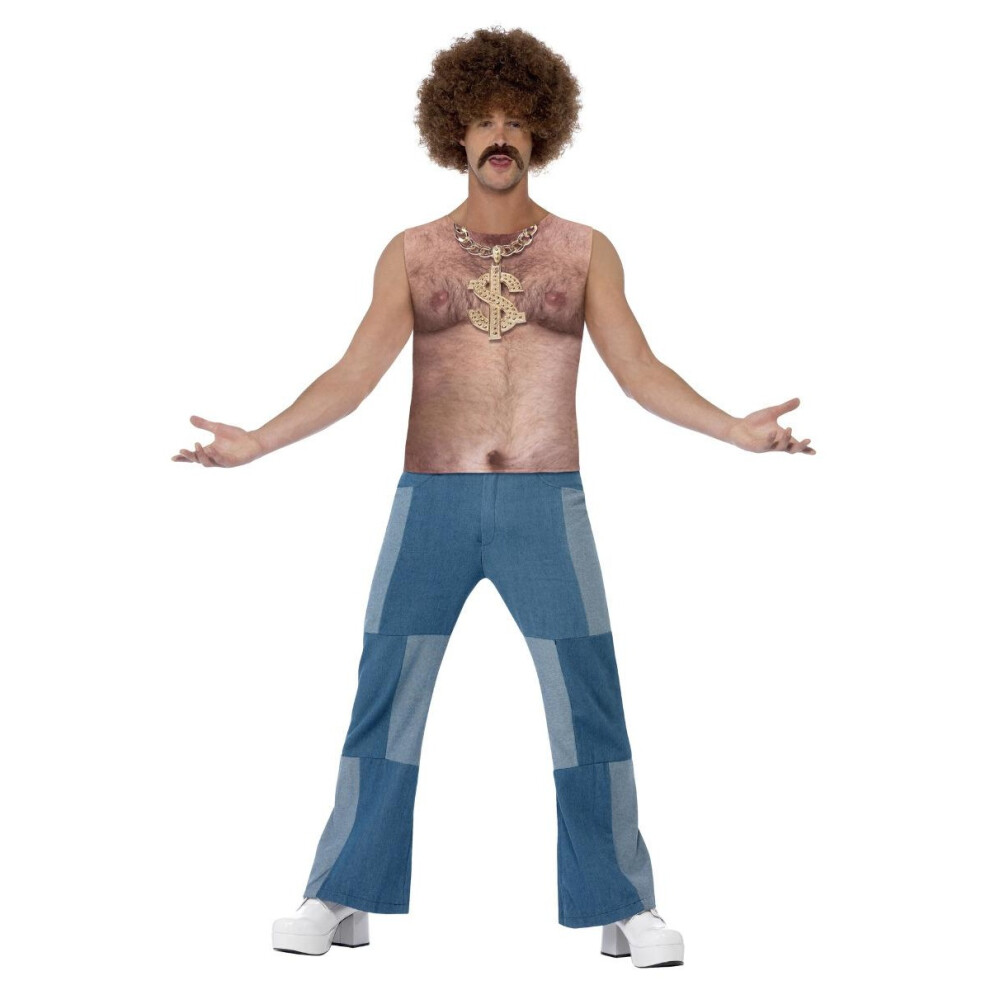 Smiffy's Unisex Adult 70S Realistic Hairy Chest Costume Top