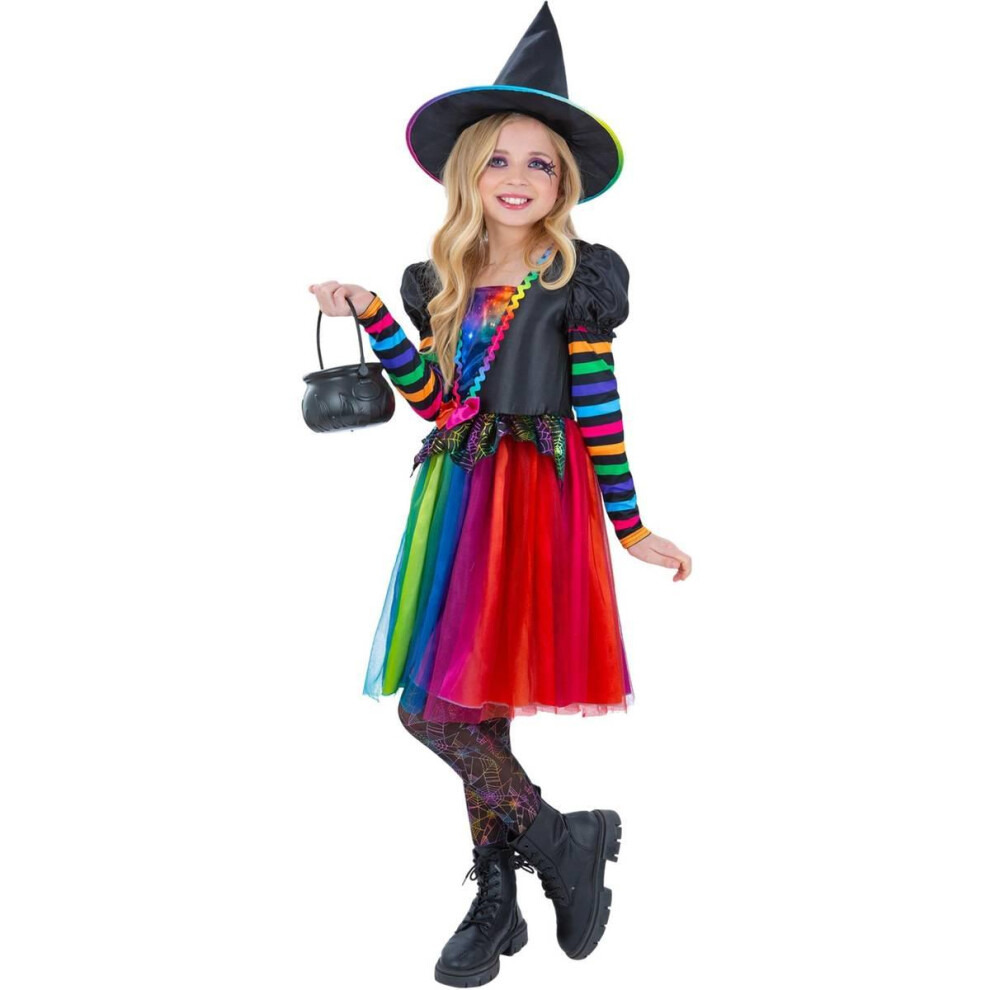 Smiffy's (7-9 Years, Multicoloured) Rainbow Witch Costume
