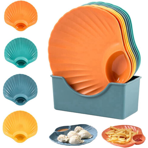 18X Multicolor Bone Spitting Dish Dining Table Bone Storage Tray Dessert Fruit Plate with Bottom Bracket 1