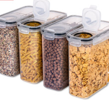 Cereal dispenser, airtight storage for rice, flour, sugar, soybeans, 4piece pack