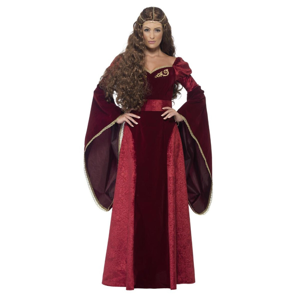 Smiffy's (L, ) Womens/Ladies Deluxe Medieval Queen Costume Red