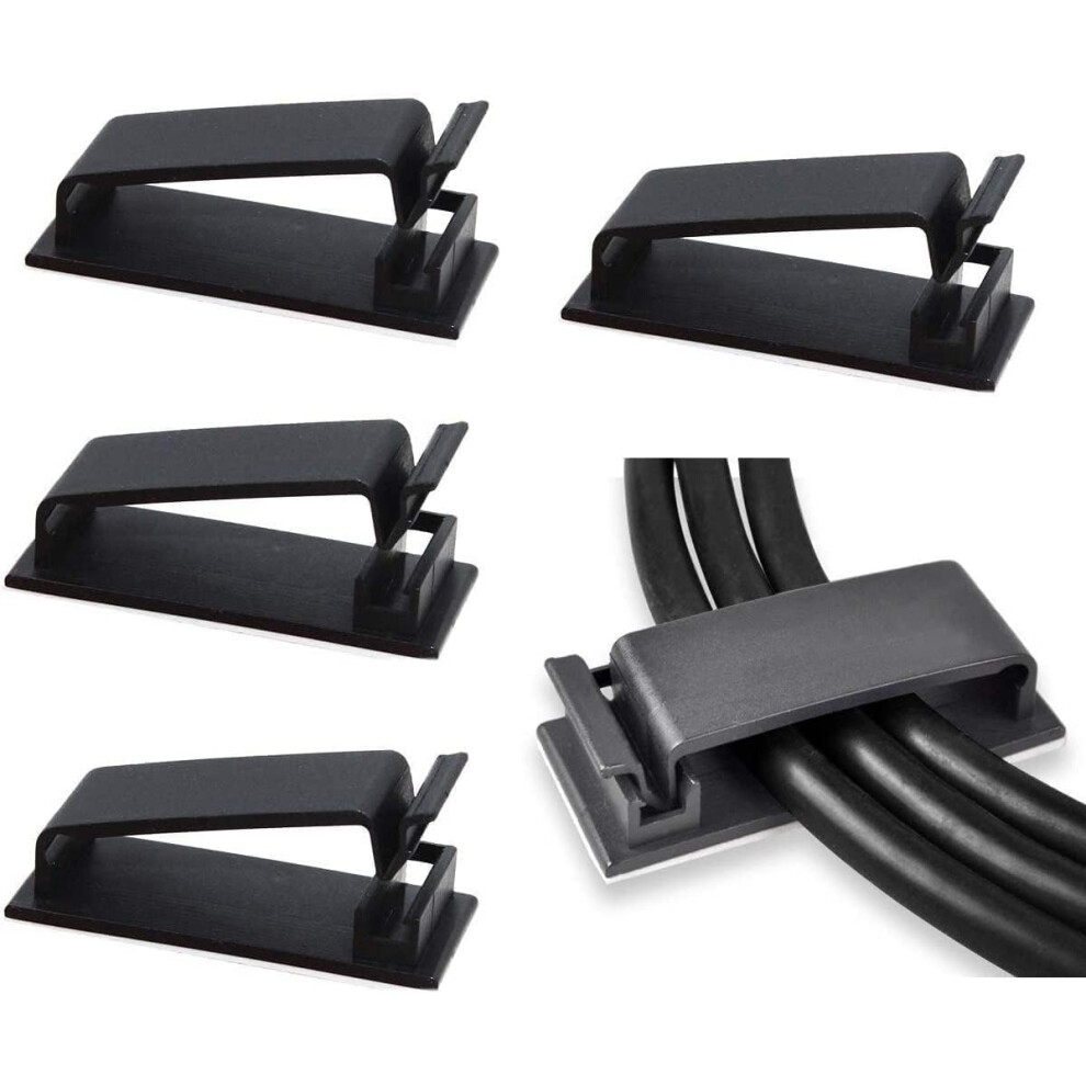 50 Pcs Self Adhesive Cable Management Clips, Cable Management Multipurpose Hooks Wire Holder Cable Hooks Clips Decoration Clips For Tv Pc Laptop Ether 9468298587923