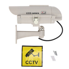 Red LED Light Dummy Fake Security Camera Realistic Housing Security Camera Appearance Built In Photoelectric Sensor Durable And Not Rust Easy To