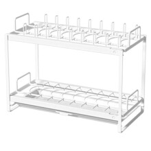 Two Tier Dish Drainer Rack Space Saving Design Compact Design Fits Any Kitchen Sturdy And Anti Abrasion Double Layer Design Durable Construction