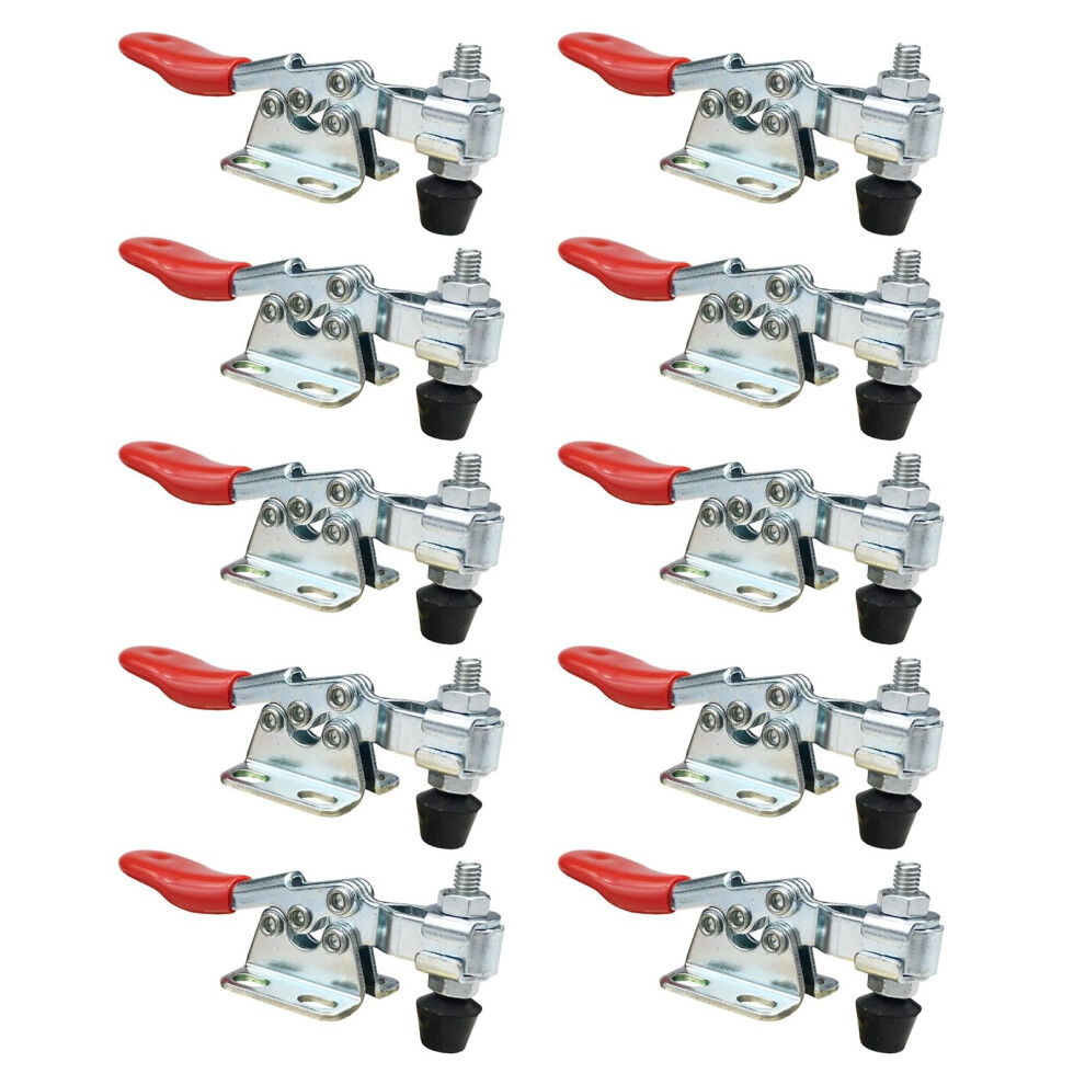 Workshop Clamp Push Pull Toggle Clamp For Woodworking, Quick Release Positioning Clips, Horizontal, 10 Pack, Durable Steel 9189345135620